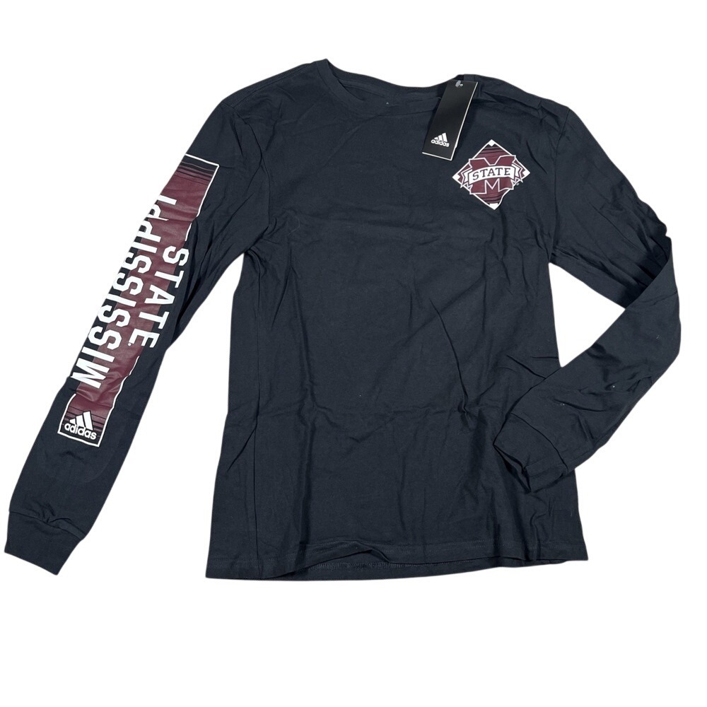 Adidas Mississippi State Bulldogs Long Sleeve Amplifier Tee Black Womens Small